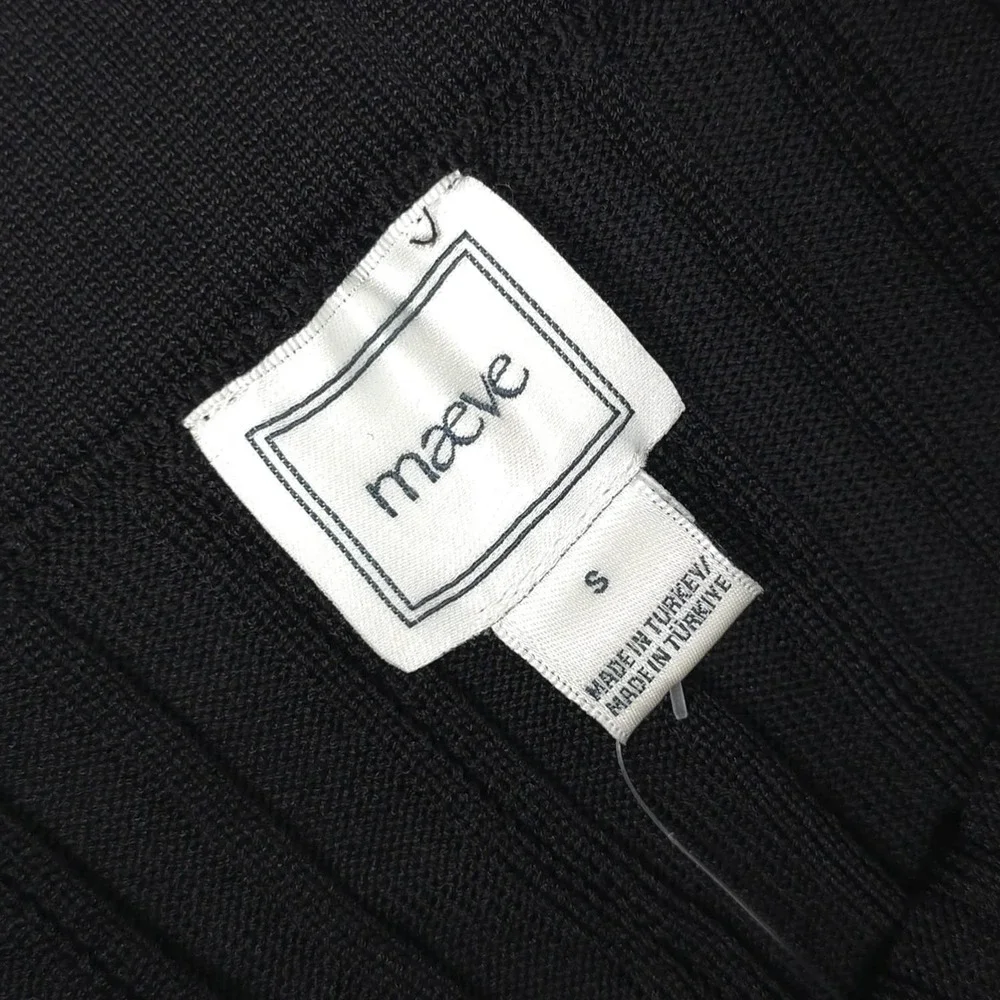 ANTHROPOLOGIE MAEVE Women's New SMALL Denim Pocket Knit Mini Skirt Black 4120